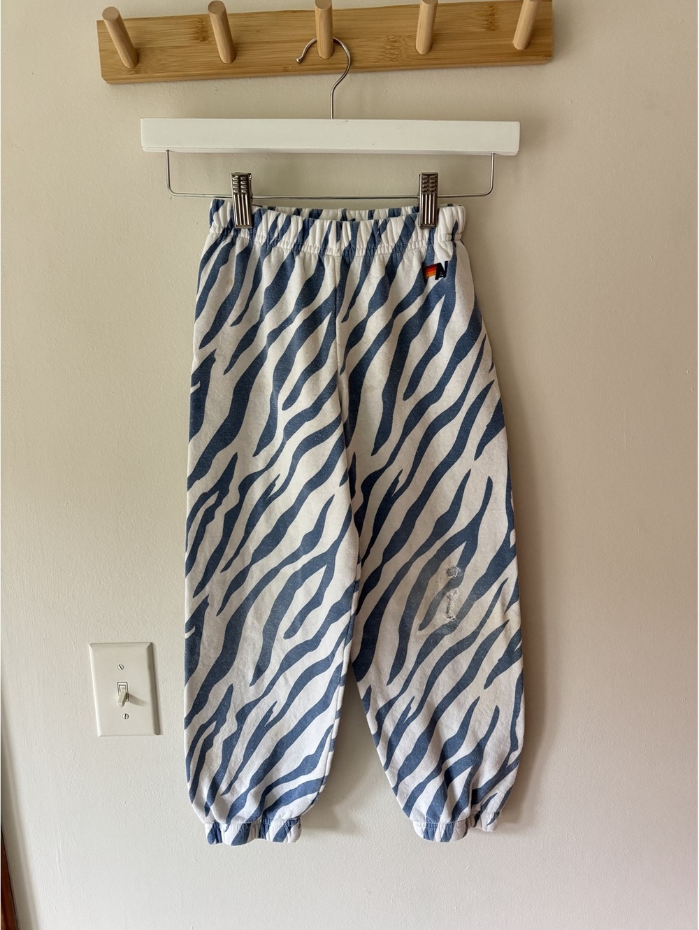 Aviator Nation blue & white zebra joggers